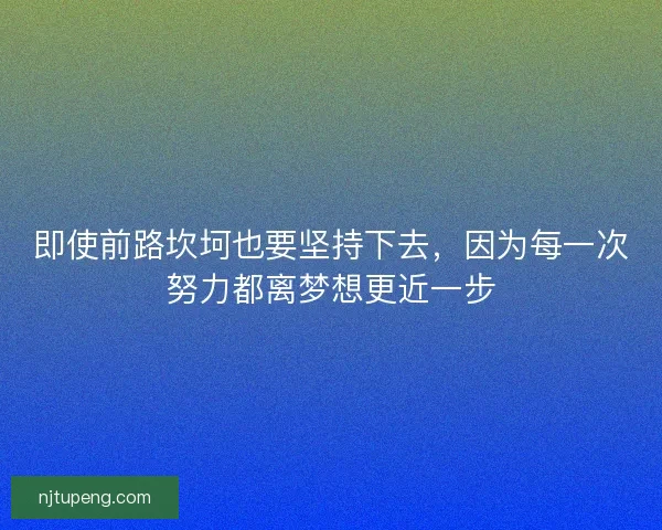 即使前路坎坷也要坚持下去，因为每一次努力都离梦想更近一步