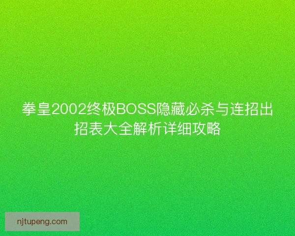拳皇2002终极BOSS隐藏必杀与连招出招表大全解析详细攻略