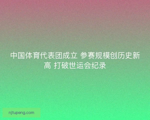 中国体育代表团成立 参赛规模创历史新高 打破世运会纪录