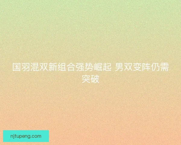 国羽混双新组合强势崛起 男双变阵仍需突破
