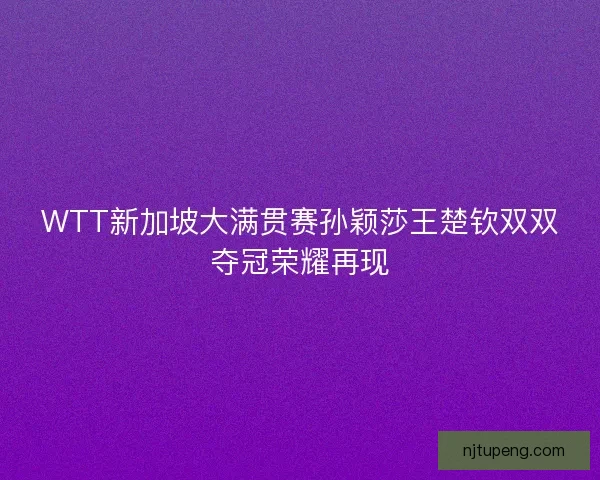 WTT新加坡大满贯赛孙颖莎王楚钦双双夺冠荣耀再现